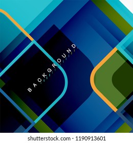 Colorful round squares modern geometric background, vector illustration
