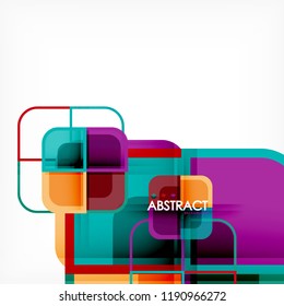 Colorful round squares modern geometric background, vector illustration