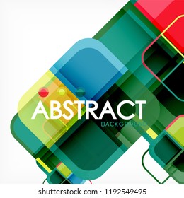 Colorful round squares modern geometric background, vector illustration