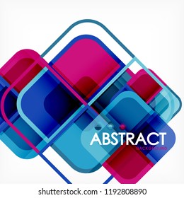 Colorful round squares modern geometric background, vector illustration