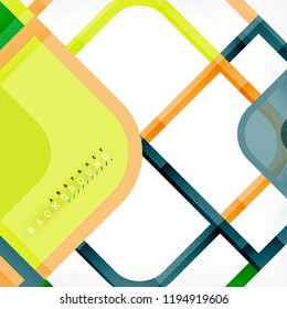 Colorful round squares modern geometric background, vector illustration