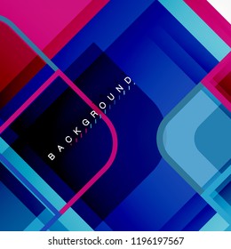 Colorful round squares modern geometric background, vector illustration