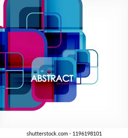 Colorful round squares modern geometric background, vector illustration