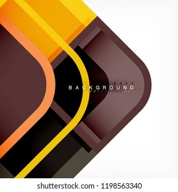 Colorful round squares modern geometric background, vector illustration