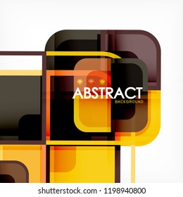 Colorful round squares modern geometric background, vector illustration