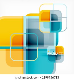 Colorful round squares modern geometric background, vector illustration