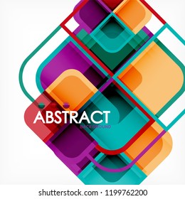 Colorful round squares modern geometric background, vector illustration