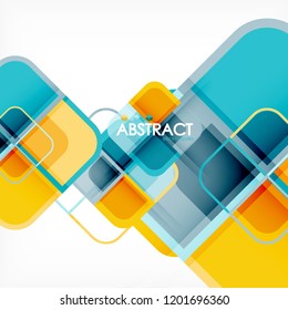 Colorful round squares modern geometric background, vector illustration