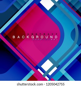 Colorful round squares modern geometric background, vector illustration