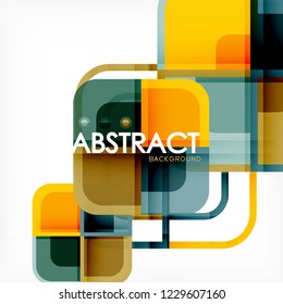 Colorful round squares modern geometric background, vector illustration