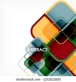 Colorful round squares modern geometric background, vector illustration