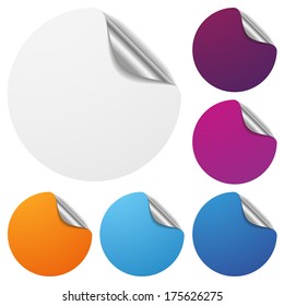 Colorful Round Sticker With Silver Peeling