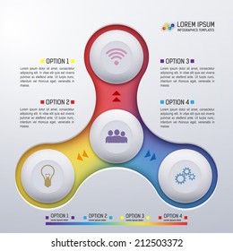 Colorful round template for infographic, business presentation, website, banner, step up option. Eps 10 vector Illustration.