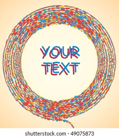 Colorful round text frame