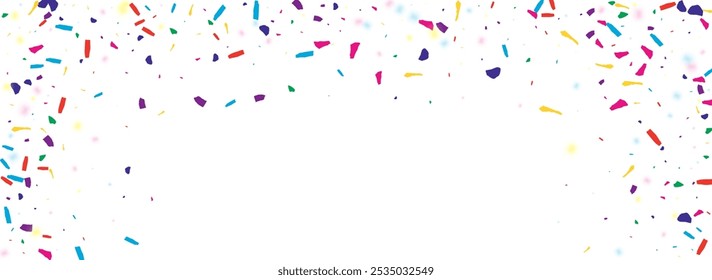 Colorful Round Top Vector White Panoramic Background. Cheerful Festive Shine Card. Trendy Powder Independence Invitation. Rainbow Grit Effect Design.