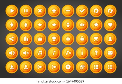 Colorful Round Ui Game Buttons Cartoon Stock Vector (Royalty Free ...