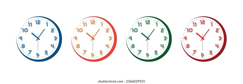Coloridos relojes de pared redondos.