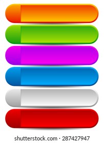 Colorful rounded banner or button backgrounds with blank space for your message.