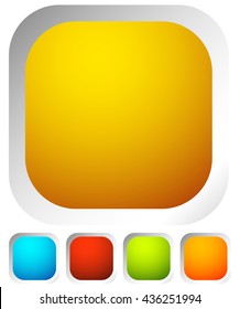 Colorful rounded button background with empty, blank space for your icons, symbols