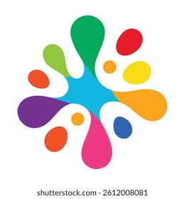 Colorful Rounded Droplets in Playful Splash Style