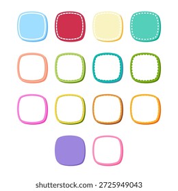 Colorful rounded frame creates cute decorative text container.