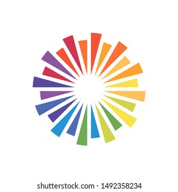 Colorful rounded graphic vector for multiple business needs