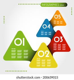 colorful rounded infographic triangles. infographic concept.