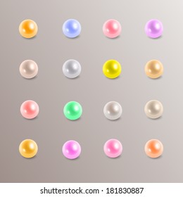 colorful rounded pearls variation eps10