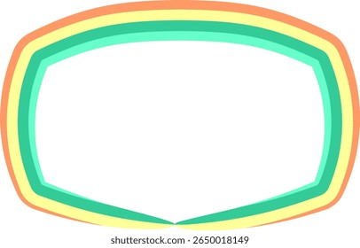 Colorful Rounded Rectangle Frame Border Decorative Element Illustration