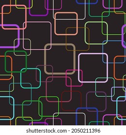 Colorful rounded rectangles texture background, seamless pattern vector illustration