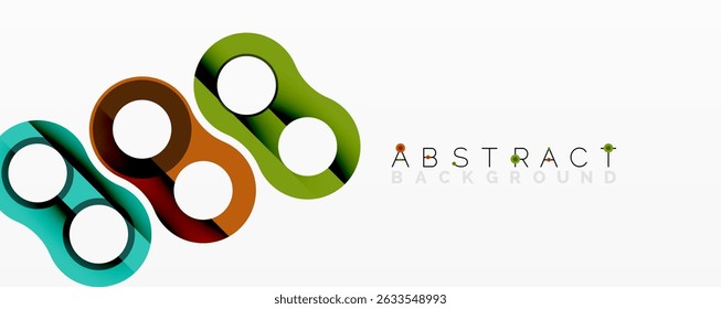 Colorful rounded shapes overlap, creating modern abstract design. Bright hues offer visual interest, simple composition.
