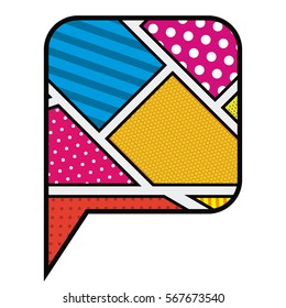 colorful rounded square callout in pop art