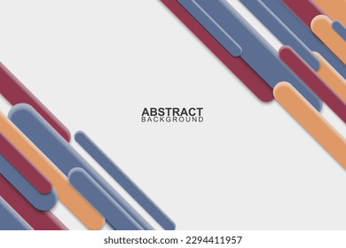 Colorful rounded stripes overlapping layer banner background. Vector illustration.