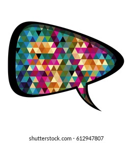 colorful rounded triangular speech with abstract background vector illustration