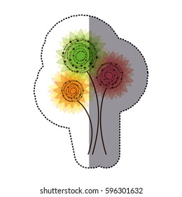 colorful rounds flowers icon, vector illustraction design
