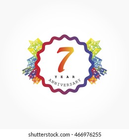 colorful rousing anniversary logo vector