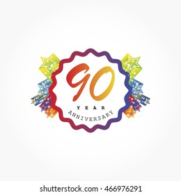 colorful rousing anniversary logo vector