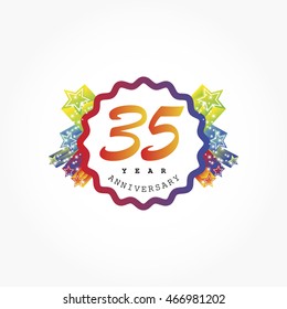 colorful rousing anniversary logo vector