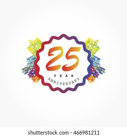 colorful rousing anniversary logo vector