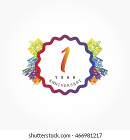 colorful rousing anniversary logo vector