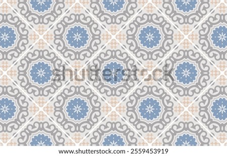 Colorful royal tile wall design pattern