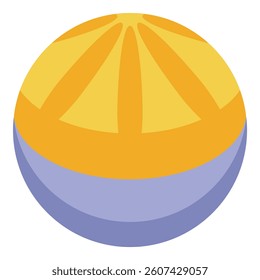 Colorful rubber ball is bouncing, providing entertainment for children and adults alike