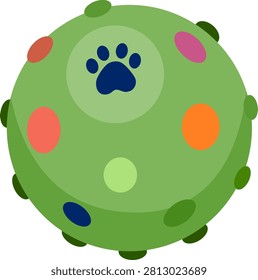 Colorful Rubber Pet Ball Flat Vector