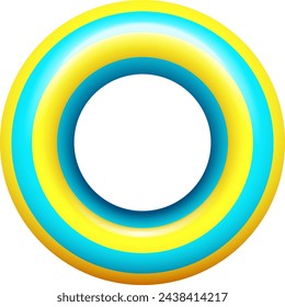 Colorful rubber ring. Pool summer party donut