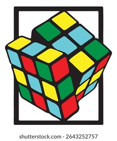 Ilustração colorida do vetor do cubo de Rubik