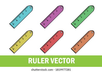 Colorful ruler vector for designer.