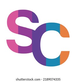 Colorful S and C Letter Concept Design