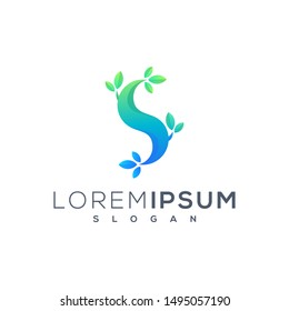 colorful S leaf logo icon