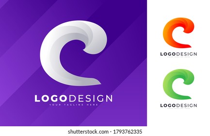 Colorful S letter Logo, minimalist initial logo design vector template  