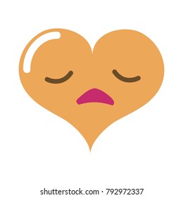 colorful sad heart passion kawaii character